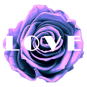 "love" flower graphic